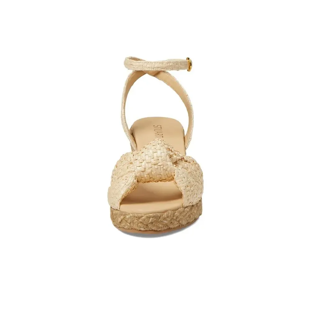 STUART WEITZMAN PLAYA ESPADRILLE KNOT WEDGE WHEAT/NATURAL 10.5 B - Picture 2 of 5